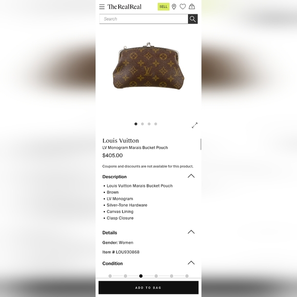 Louis Vuitton Monogram Marais Bucket Kisslock Pouch Clutch Wristlet Vintage - Picture 16 of 16